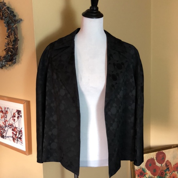 KASPER sz 16 OpenFront Blazer Jacket Graphic Polka Dot Round Fun Career $148 NEW - Picture 4 of 16